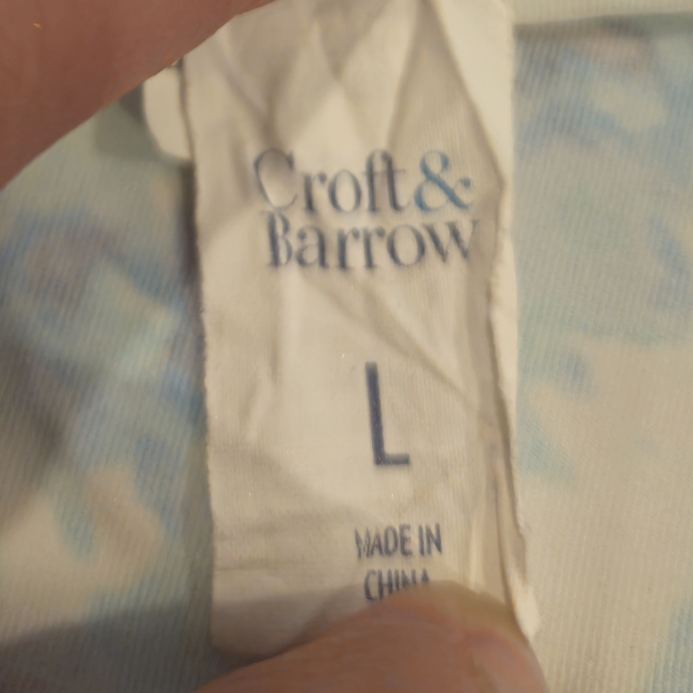 Croft & Barrow Blue White Tie-Dye Women's Swim Top Size Large - Picture 6 of 6
